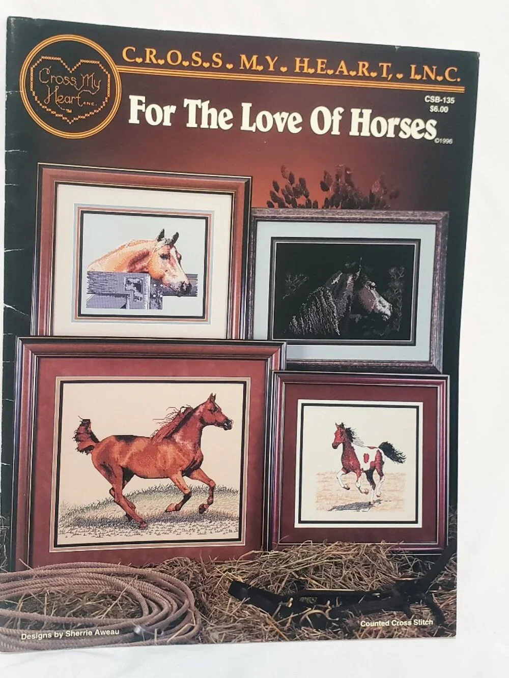 For the Love of Horses Cross Stitch Pattern Leaflet CSB1357 Cross My Heart 1996